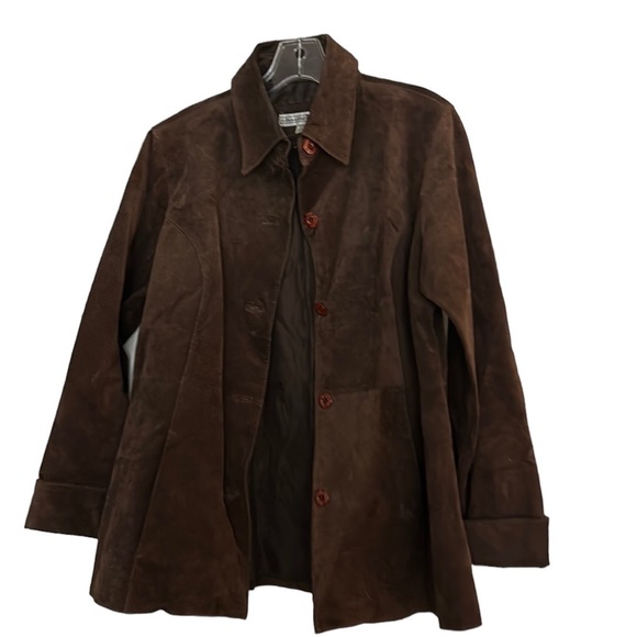 charlie USA Jackets & Blazers - Vintage suade brown leather jacket classic style 70s style groovy